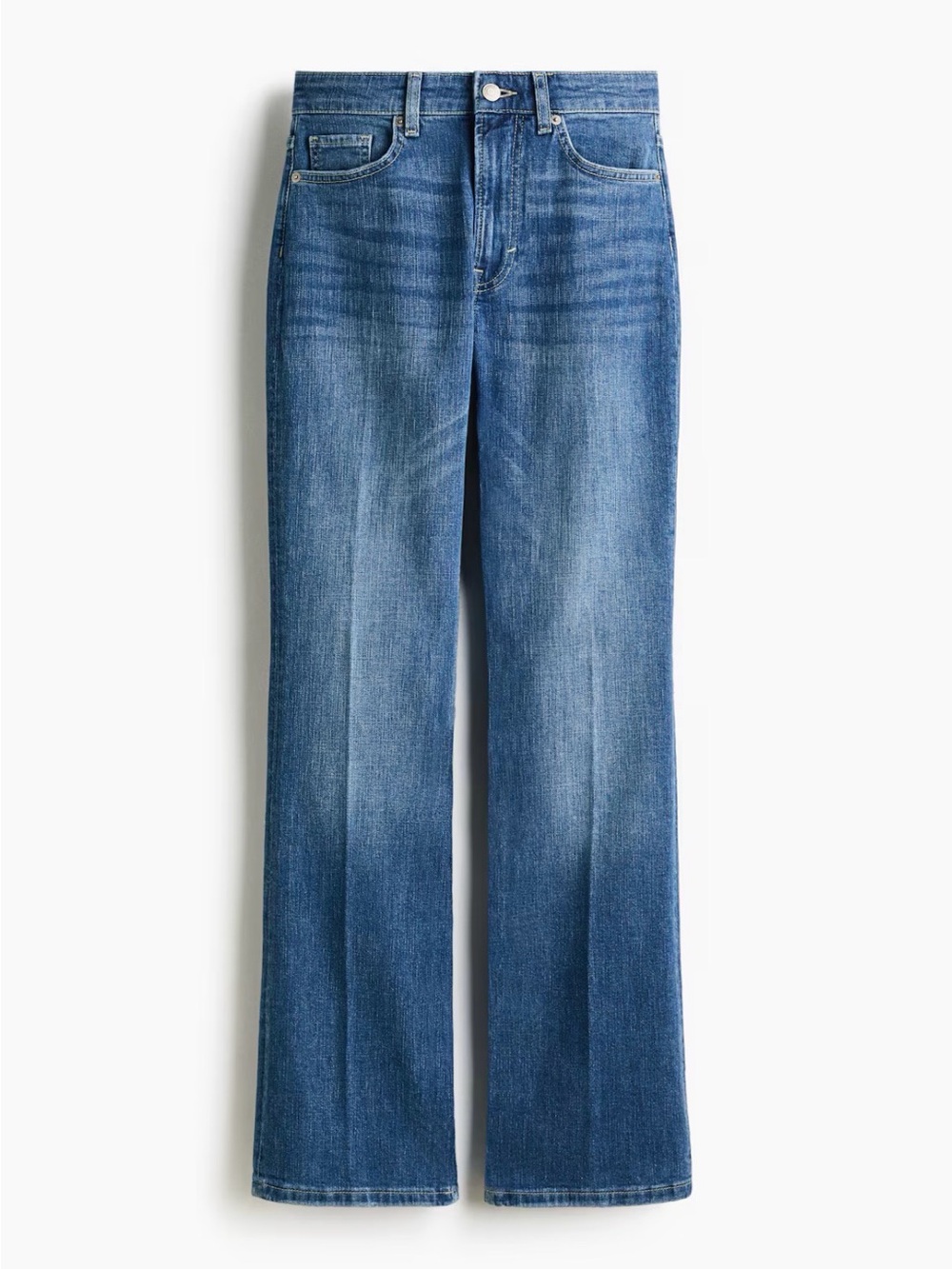 H&M Mid-Blue High-Rise Wide-Leg Jeans